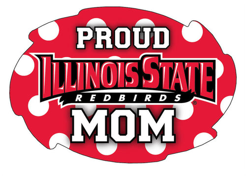 Illinois State Redbirds 5x6-Inch Swirl Shape Proud Mom NCAA - Durable School Spirit Vinyl Decal Perfect Gift for Mom