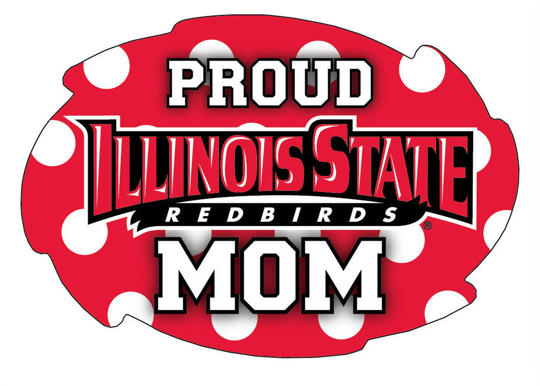 Illinois State Redbirds 5x6-Inch Swirl Shape Proud Mom NCAA - Durable School Spirit Vinyl Decal Perfect Gift for Mom