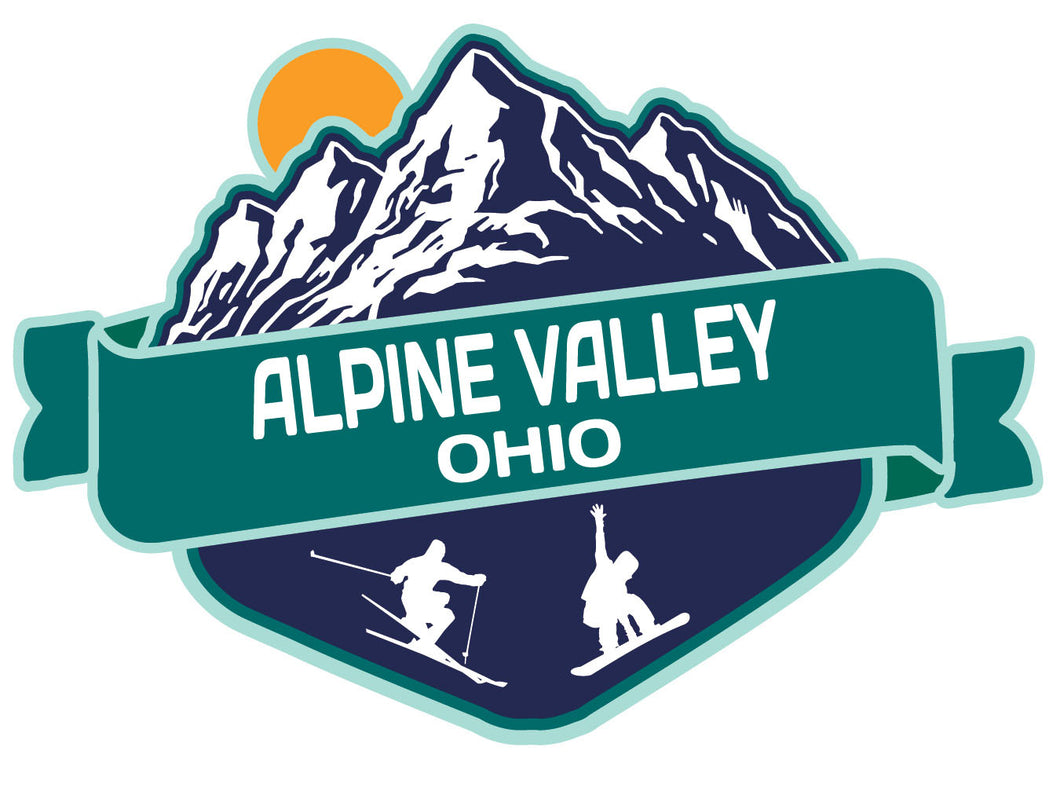 Alpine Valley Ohio Ski Adventures Souvenir 4 Inch Vinyl Decal Sticker Mountain Design