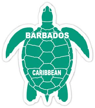 Barbados Caribbean 4 Inch Green Turtle Shape Decal Sticker