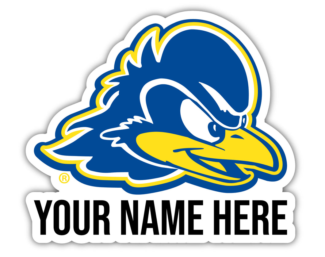 Delaware Blue Hens 9x14-Inch Mascot Logo NCAA Custom Name Vinyl Sticker - Personalize with Name