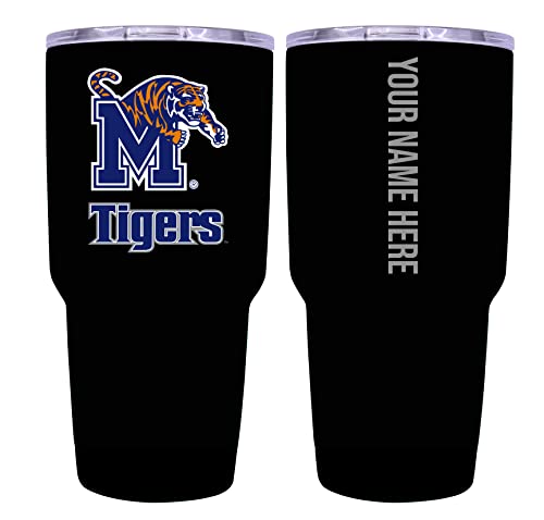 Collegiate Custom Personalized Memphis Tigers, 24 oz Insulated Stainless Steel Tumbler with Engraved Name (Black)