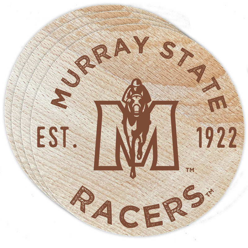 Murray State University Officially Licensed Wood Coasters (4-Pack) - Laser Engraved, Never Fade Design