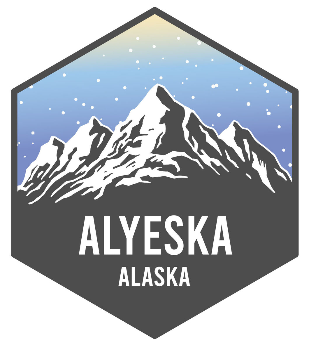 Alyeska Alaska Ski Adventures Souvenir 4 Inch Vinyl Decal Sticker