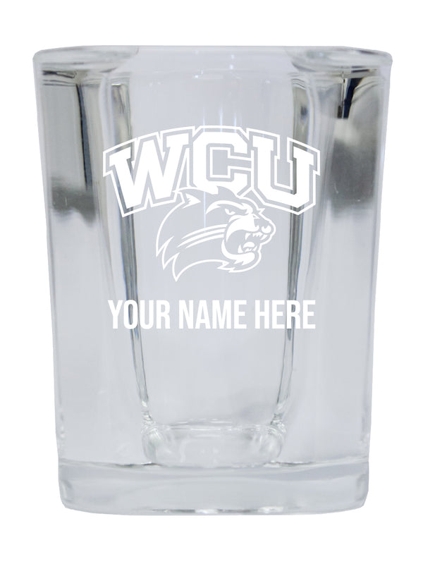 NCAA Western Carolina University Personalized 2oz Stemless Shot Glass - Custom Laser Etched 4-Pack