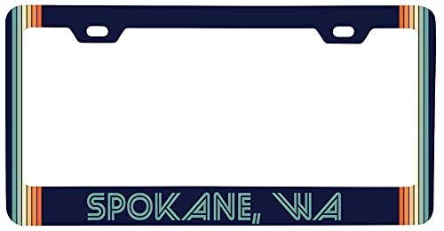 Spokane Washington Car Metal License Plate Frame Retro Design