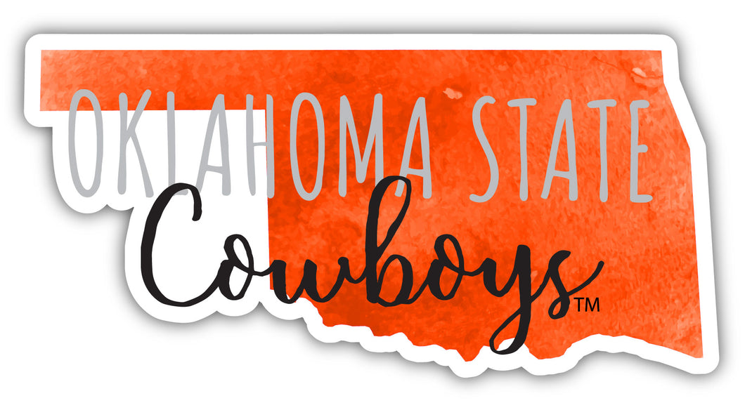 Oklahoma State Cowboys 2-Inch on one of its sides Watercolor Design NCAA Durable School Spirit Vinyl Decal Sticker