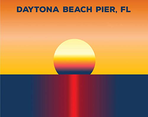 Daytona Beach Pier Florida Trendy Souvenir 5x6 Inch Sticker Decal Sunset Design