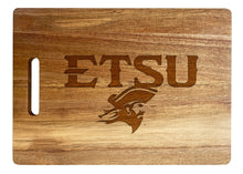 Load image into Gallery viewer, East Tennessee State University Classic Acacia Wood Cutting Board - Small Corner Logo
