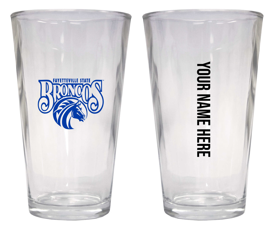 Customizable NCAA Fayetteville State University 16 oz Pint Glass – Perfect Gift Personalized With your own  or any fan name