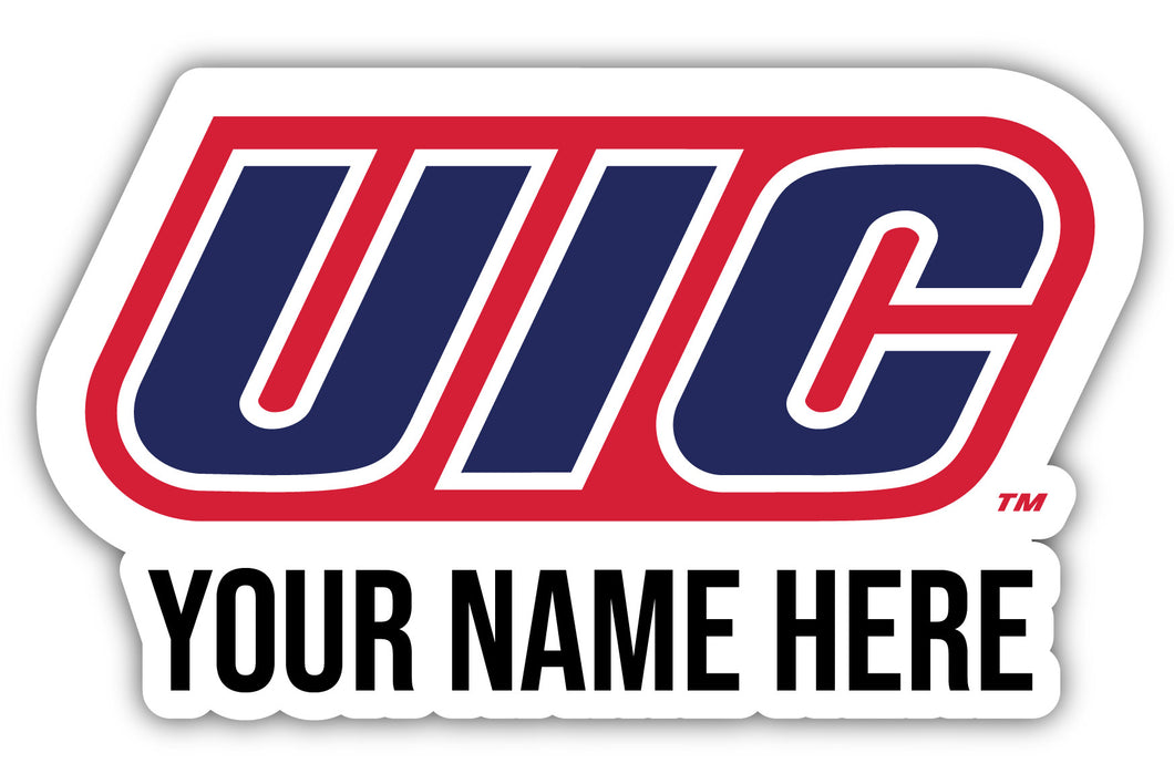 University of Illinois at Chicago 9x14-Inch Mascot Logo NCAA Custom Name Vinyl Sticker - Personalize with Name