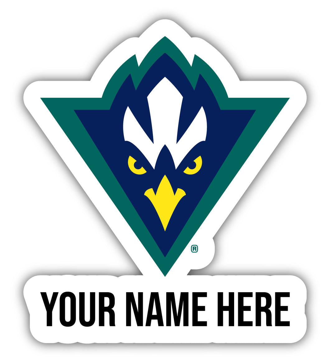 North Carolina Wilmington Seahawks 9x14-Inch Mascot Logo NCAA Custom Name Vinyl Sticker - Personalize with Name