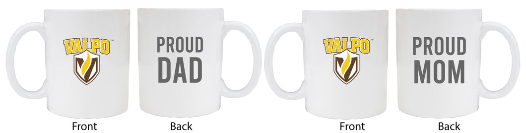 Valparaiso University Proud Mom And Dad White Ceramic Coffee Mug 2 pack (White)