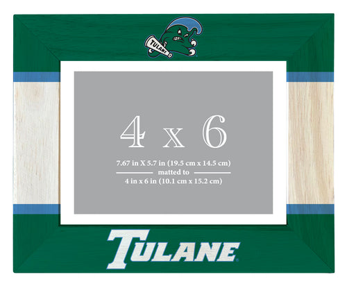 Tulane University Green Wave Wooden Photo Frame - Customizable 4 x 6 Inch - Elegant Matted Display for Memories