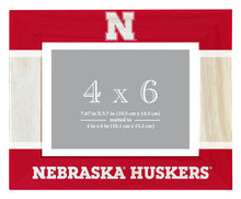 Load image into Gallery viewer, Nebraska Cornhuskers Wooden Photo Frame - Customizable 4 x 6 Inch - Elegant Matted Display for Memories
