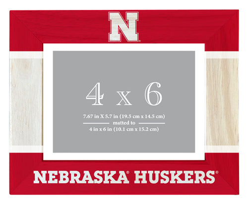 Nebraska Cornhuskers Wooden Photo Frame - Customizable 4 x 6 Inch - Elegant Matted Display for Memories