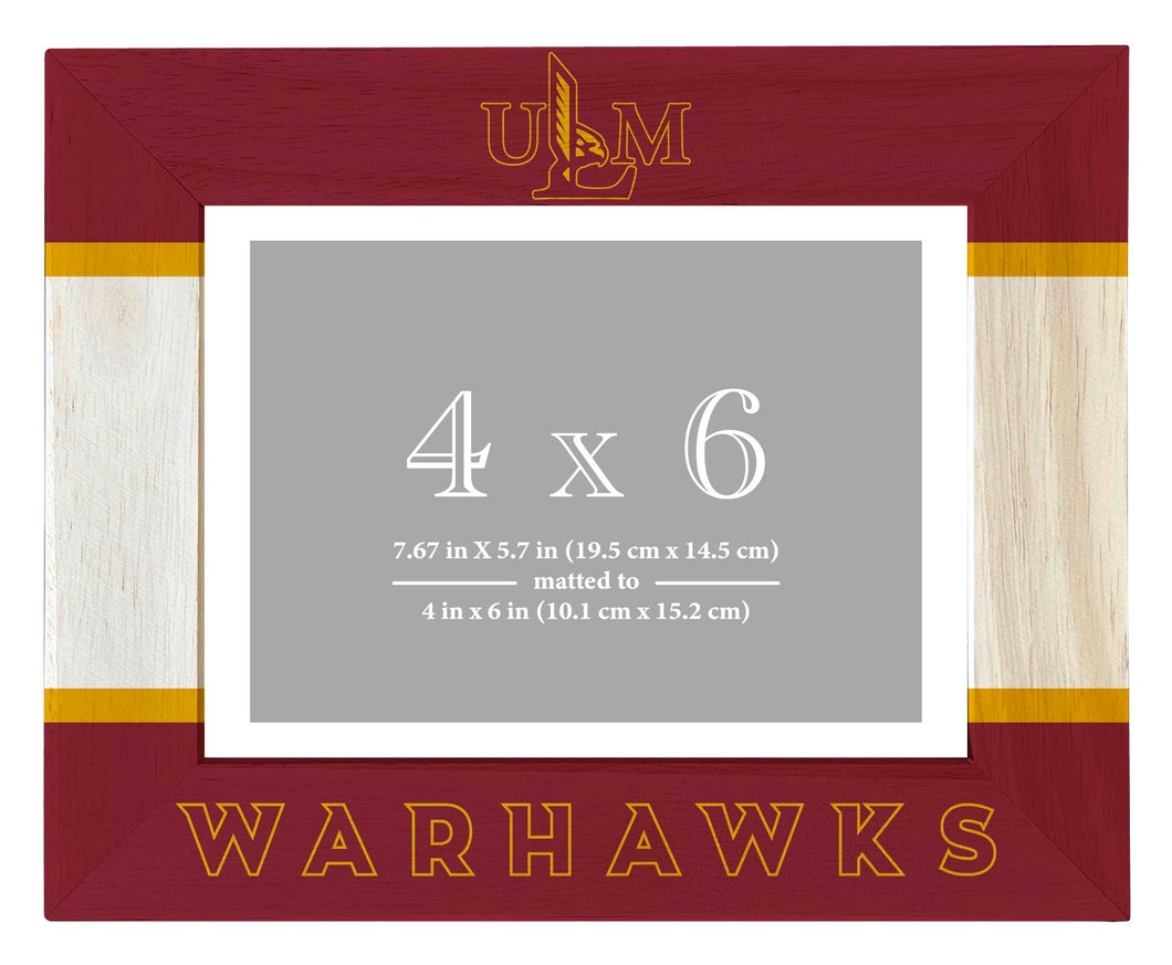 University of Louisiana Monroe Wooden Photo Frame - Customizable 4 x 6 Inch - Elegant Matted Display for Memories