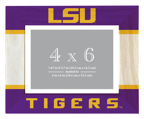 LSU Tigers Wooden Photo Frame - Customizable 4 x 6 Inch - Elegant Matted Display for Memories