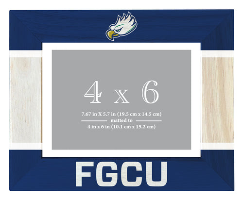 Florida Gulf Coast Eagles Wooden Photo Frame - Customizable 4 x 6 Inch - Elegant Matted Display for Memories