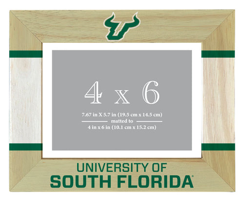 South Florida Bulls Wooden Photo Frame - Customizable 4 x 6 Inch - Elegant Matted Display for Memories