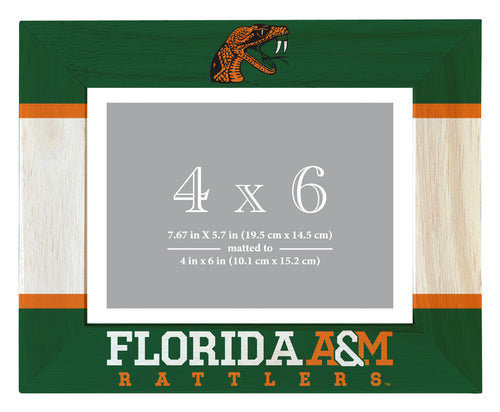 Florida A&M Rattlers Wooden Photo Frame - Customizable 4 x 6 Inch - Elegant Matted Display for Memories