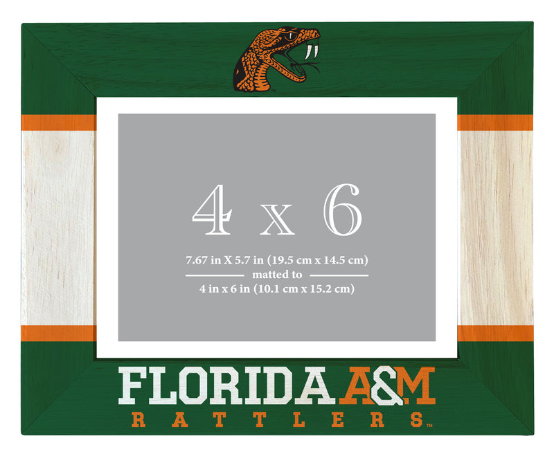 Florida A&M Rattlers Wooden Photo Frame - Customizable 4 x 6 Inch - Elegant Matted Display for Memories