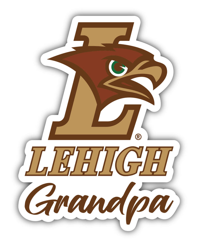 Lehigh University Mountain Hawks 4-Inch Proud Grandpa NCAA - Durable School Spirit Vinyl Decal Perfect Gift for Grandpa