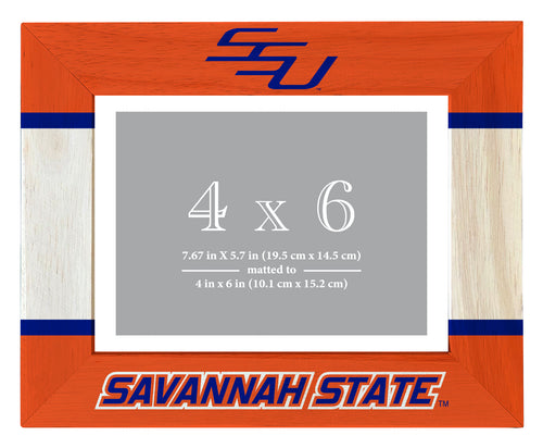 Savannah State University Wooden Photo Frame - Customizable 4 x 6 Inch - Elegant Matted Display for Memories