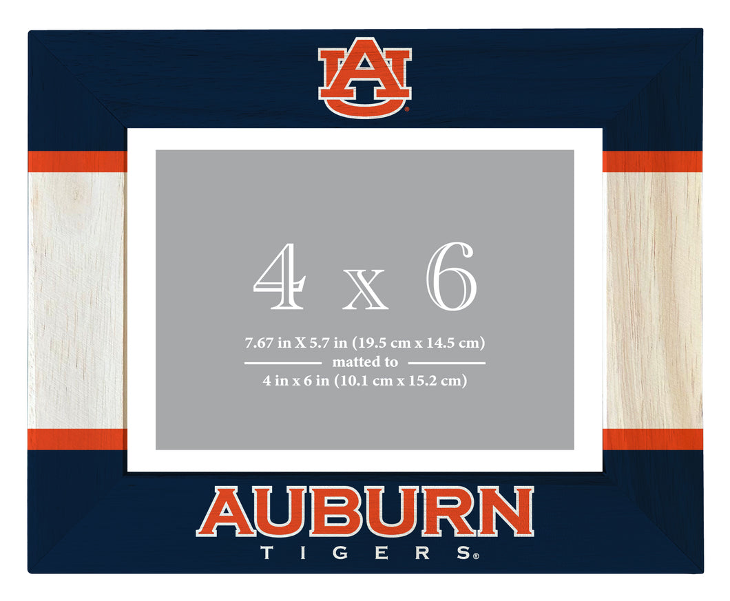 Auburn Tigers Wooden Photo Frame - Customizable 4 x 6 Inch - Elegant Matted Display for Memories