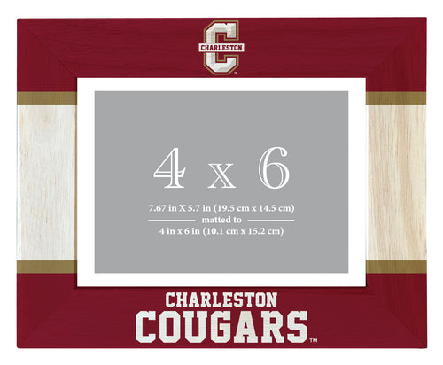 College of Charleston Wooden Photo Frame - Customizable 4 x 6 Inch - Elegant Matted Display for Memories