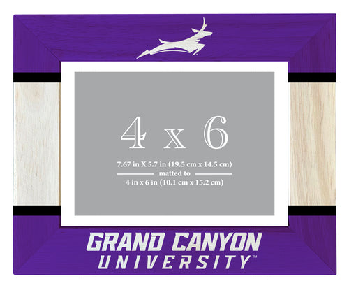 Grand Canyon University Lopes Wooden Photo Frame - Customizable 4 x 6 Inch - Elegant Matted Display for Memories