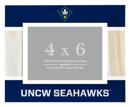 North Carolina Wilmington Seahawks Wooden Photo Frame - Customizable 4 x 6 Inch - Elegant Matted Display for Memories