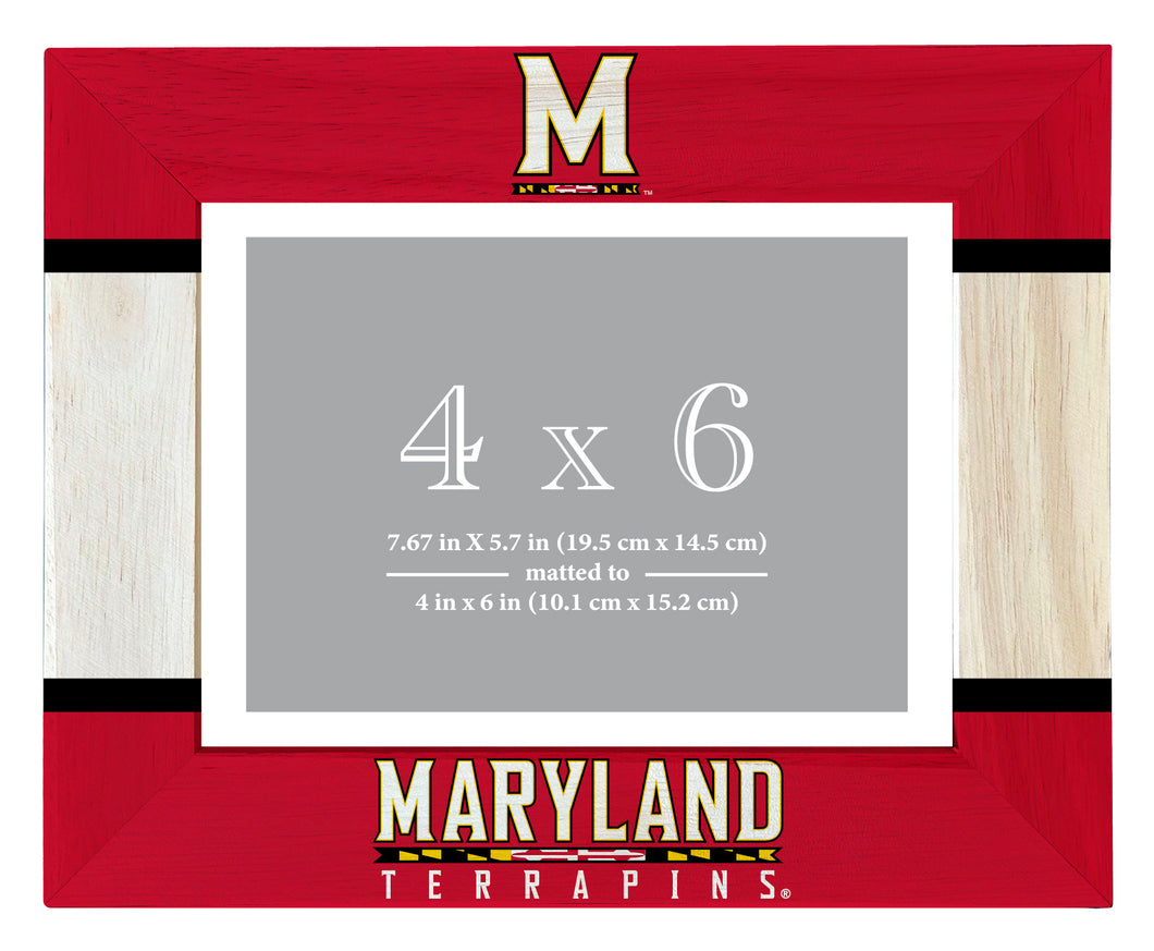 Maryland Terrapins Wooden Photo Frame - Customizable 4 x 6 Inch - Elegant Matted Display for Memories