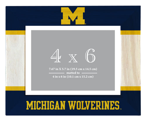 Michigan Wolverines Wooden Photo Frame - Customizable 4 x 6 Inch - Elegant Matted Display for Memories