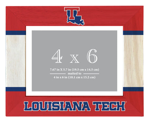 Louisiana Tech Bulldogs Wooden Photo Frame - Customizable 4 x 6 Inch - Elegant Matted Display for Memories