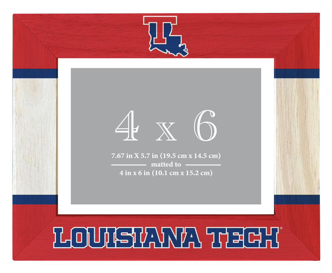 Louisiana Tech Bulldogs Wooden Photo Frame - Customizable 4 x 6 Inch - Elegant Matted Display for Memories