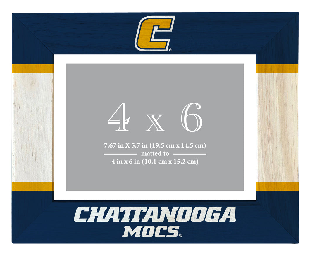 University of Tennessee at Chattanooga Wooden Photo Frame - Customizable 4 x 6 Inch - Elegant Matted Display for Memories