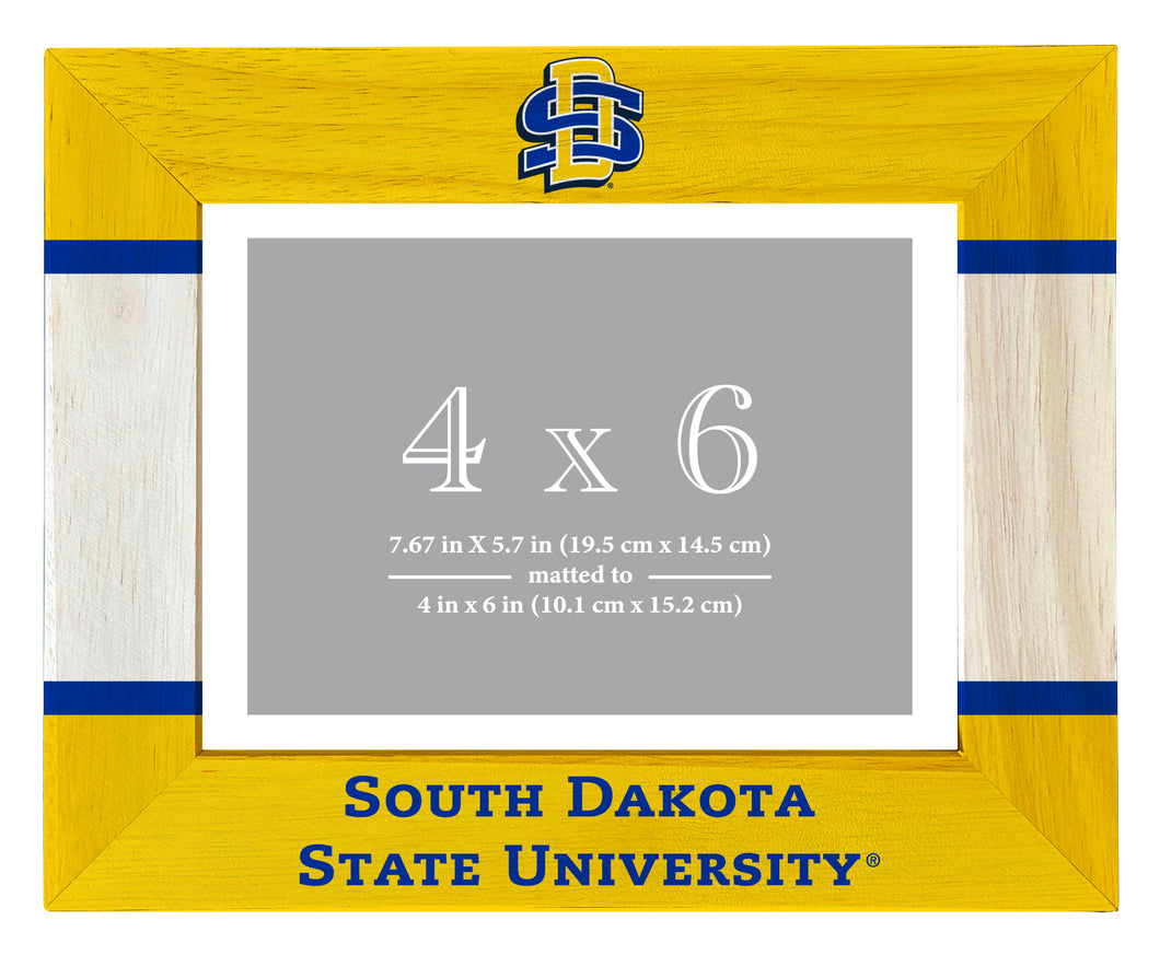 South Dakota State Jackrabbits Wooden Photo Frame - Customizable 4 x 6 Inch - Elegant Matted Display for Memories