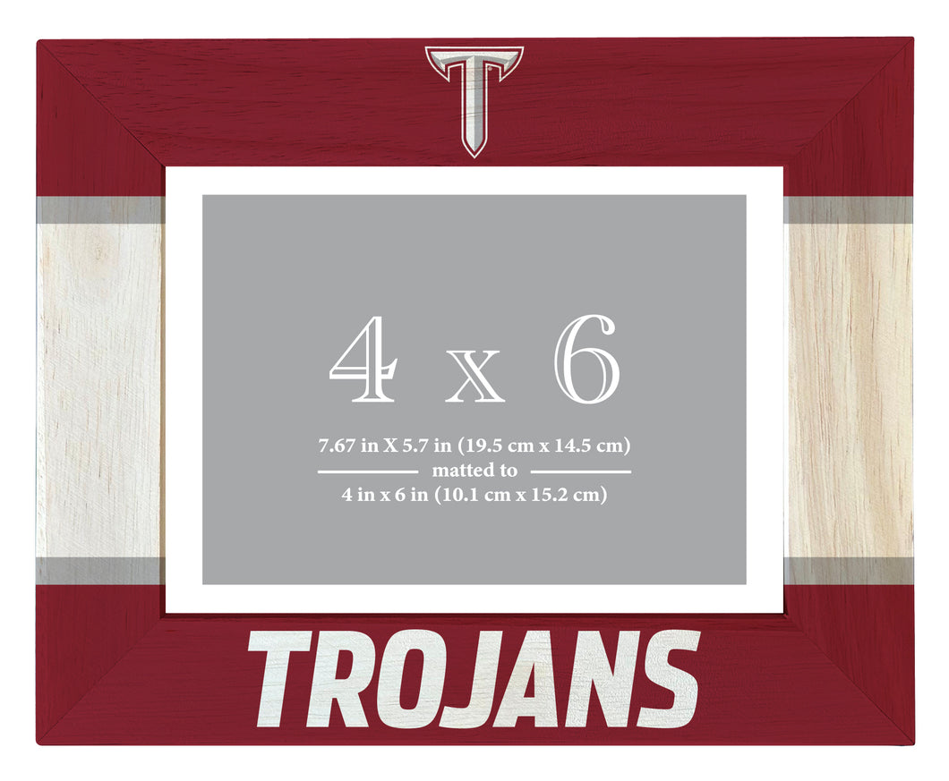 Troy University Wooden Photo Frame - Customizable 4 x 6 Inch - Elegant Matted Display for Memories