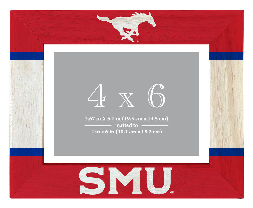 Southern Methodist University Wooden Photo Frame - Customizable 4 x 6 Inch - Elegant Matted Display for Memories