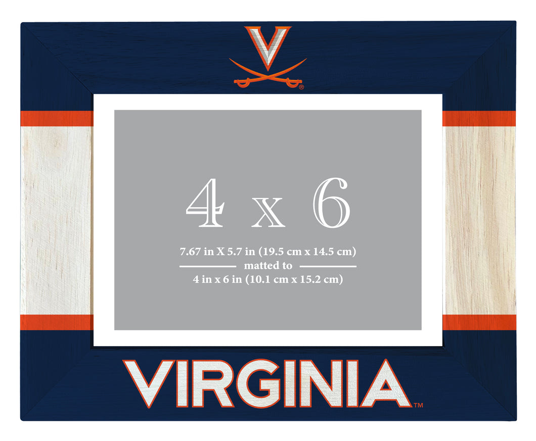 Virginia Cavaliers Wooden Photo Frame - Customizable 4 x 6 Inch - Elegant Matted Display for Memories