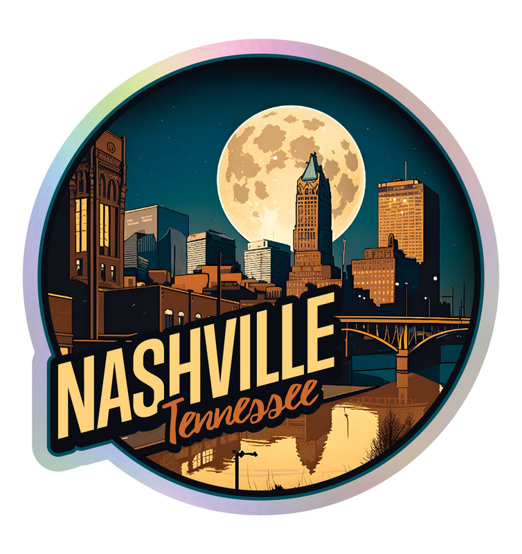 Nashville Tennessee Holographic Charm Durable Vinyl Decal Sticker B