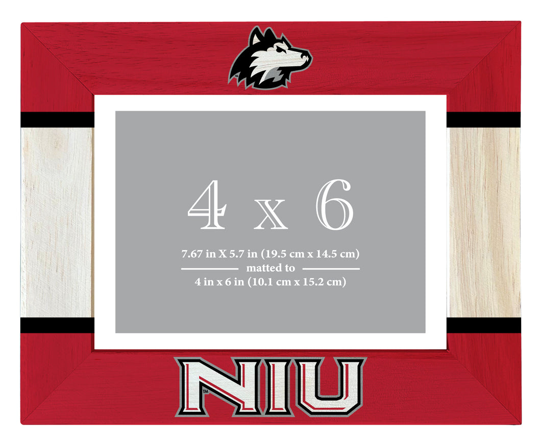 Northern Illinois Huskies Wooden Photo Frame - Customizable 4 x 6 Inch - Elegant Matted Display for Memories