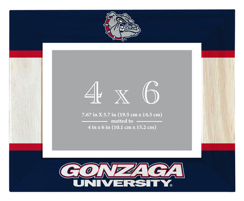 Gonzaga Bulldogs Wooden Photo Frame - Customizable 4 x 6 Inch - Elegant Matted Display for Memories