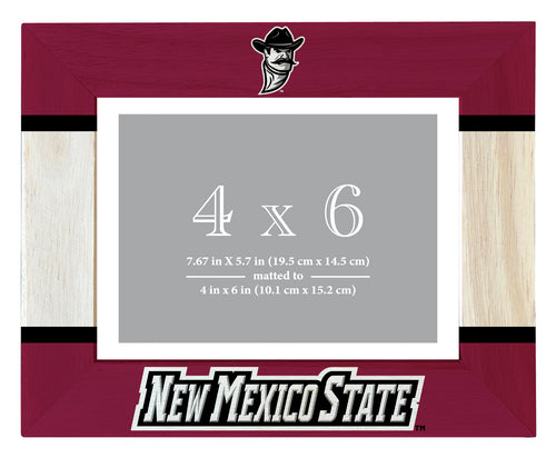 New Mexico State University Aggies Wooden Photo Frame - Customizable 4 x 6 Inch - Elegant Matted Display for Memories