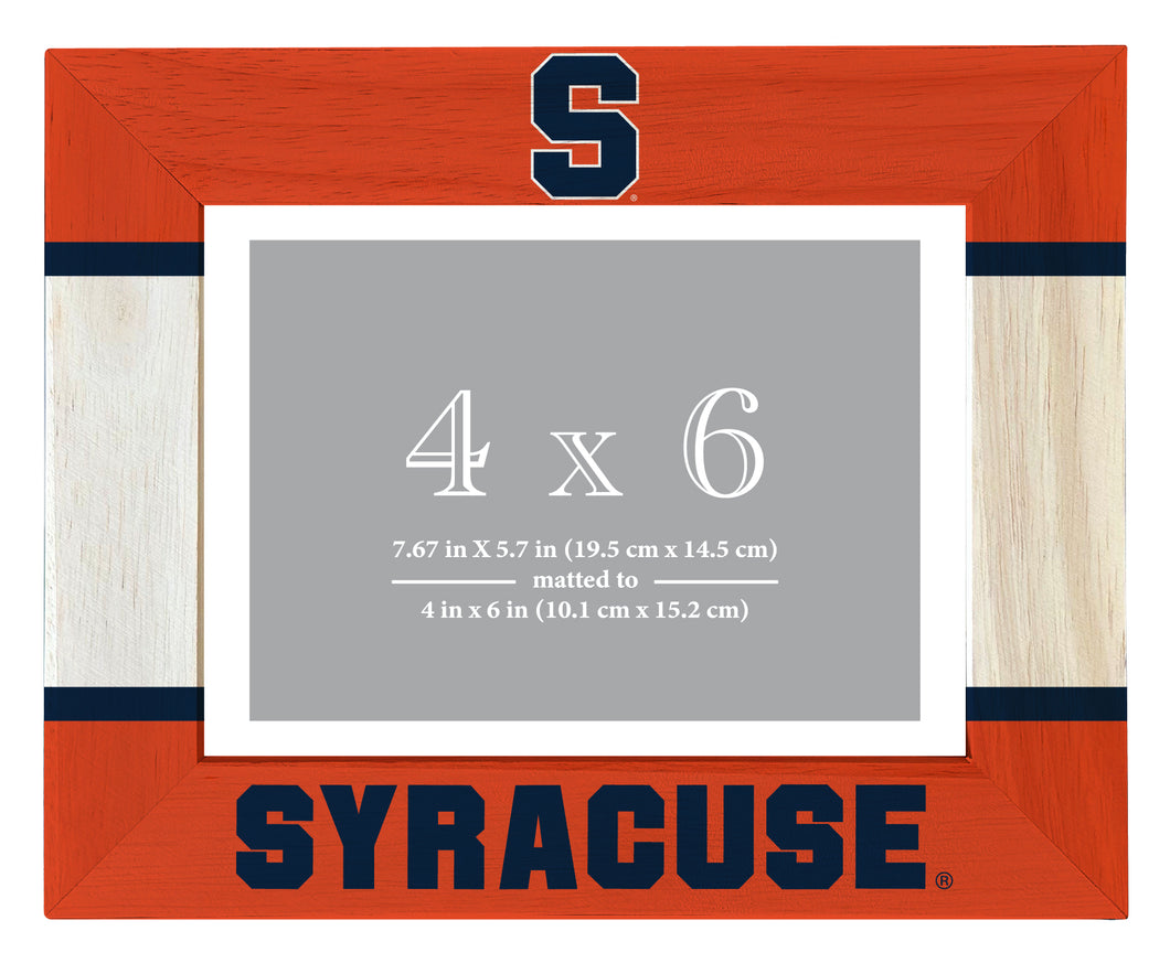 Syracuse Orange Wooden Photo Frame - Customizable 4 x 6 Inch - Elegant Matted Display for Memories