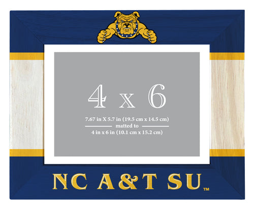 North Carolina A&T State Aggies Wooden Photo Frame - Customizable 4 x 6 Inch - Elegant Matted Display for Memories