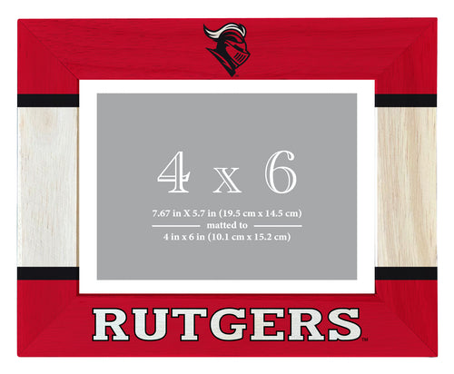 Rutgers Scarlet Knights Wooden Photo Frame - Customizable 4 x 6 Inch - Elegant Matted Display for Memories