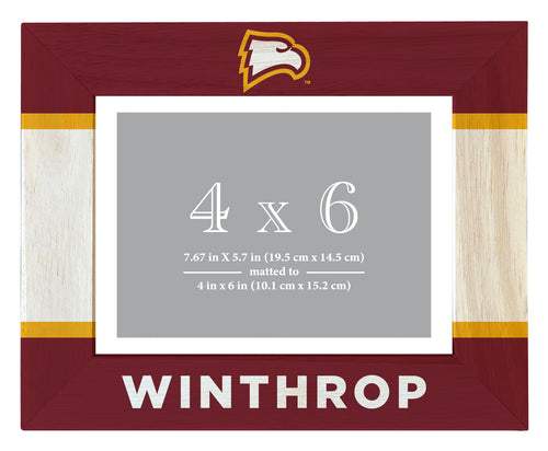 Winthrop University Wooden Photo Frame - Customizable 4 x 6 Inch - Elegant Matted Display for Memories
