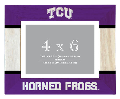 Texas Christian University Wooden Photo Frame - Customizable 4 x 6 Inch - Elegant Matted Display for Memories